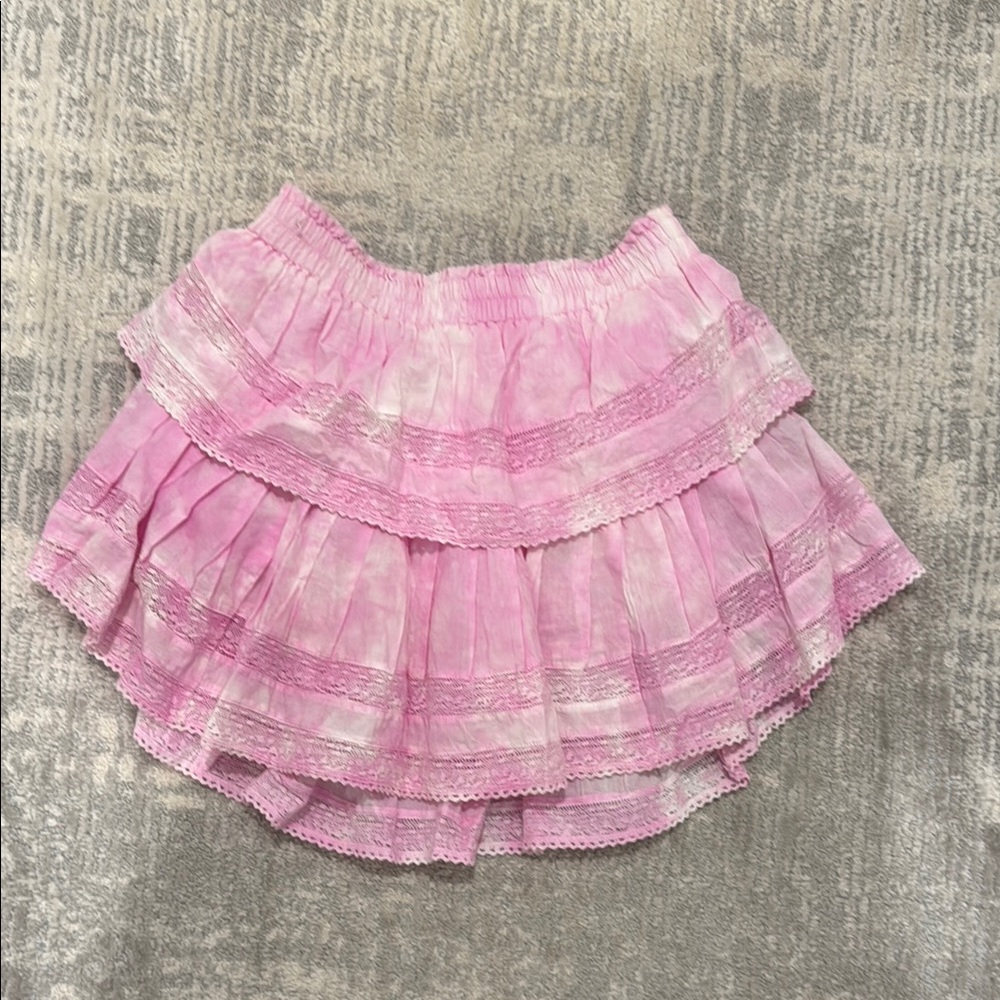 LoveShackFancy Pink Ruffled Skirt